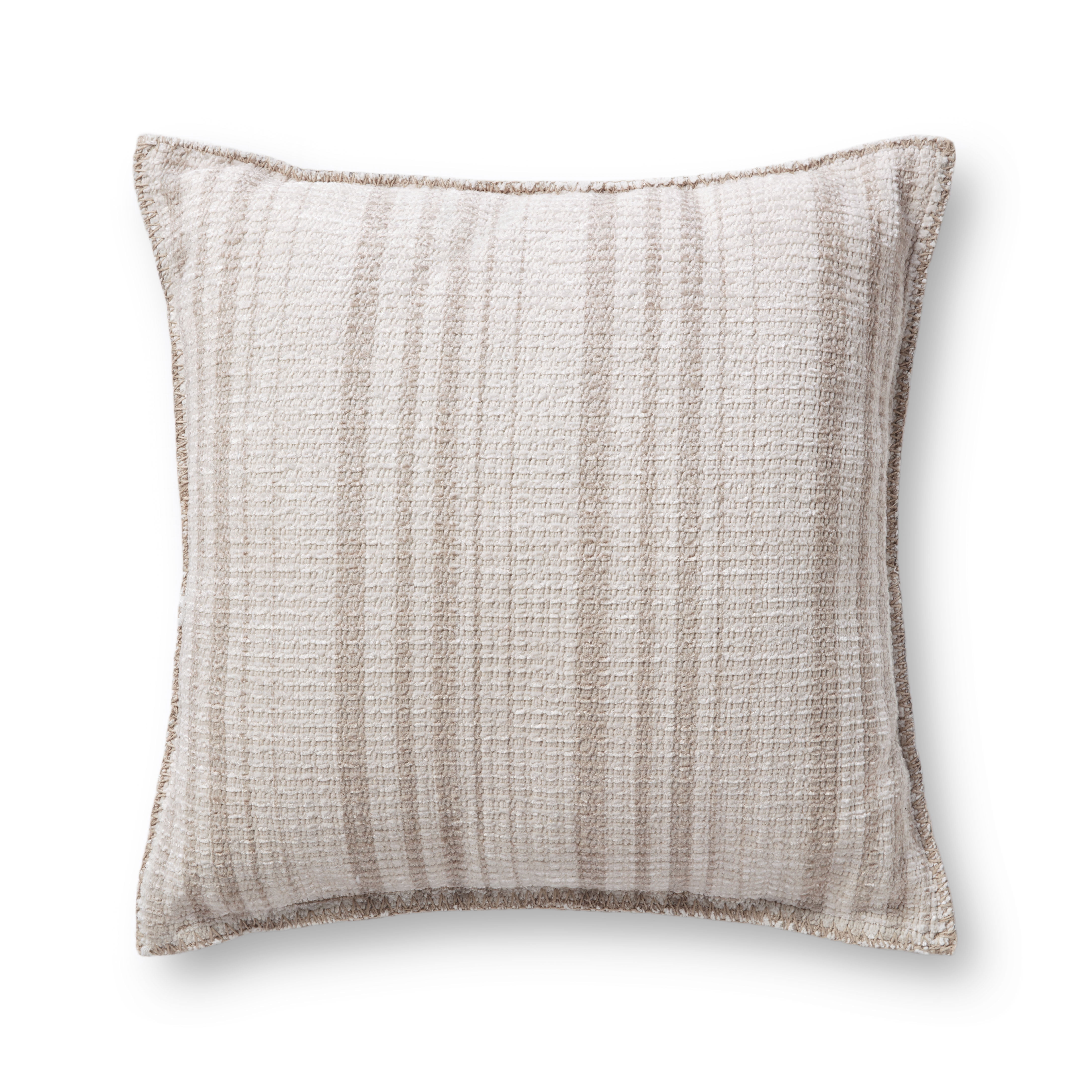 Chris Loves Julia x Loloi Sam Ivory/Beige 22" x 22" Pillow