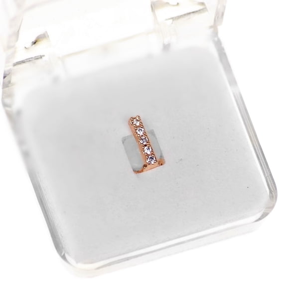 CZ Gap Grillz 14k Rose Gold Plated Single Tooth Top or Bottom Teeth Single Hip Hop Grills