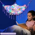 thumbnail image 2 of GOR Stuffed Animals Net or Hammock with LED Light, Hanging Stuffed Animals Storage Toy Hammock Net Corner Wall Girls Room Decor Toy Storage Organizer, Purple, L, 2 of 17