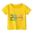 thumbnail image 4 of Big Kid Children's Casual Fashion Graduation Season Printed Round Neck Short Sleeved T Shirt Girls 7 Shirts Light up High Tops Girls Valentine Top for Toddler( 3 13 Years Old) 8-9 Years Yellow, 4 of 4