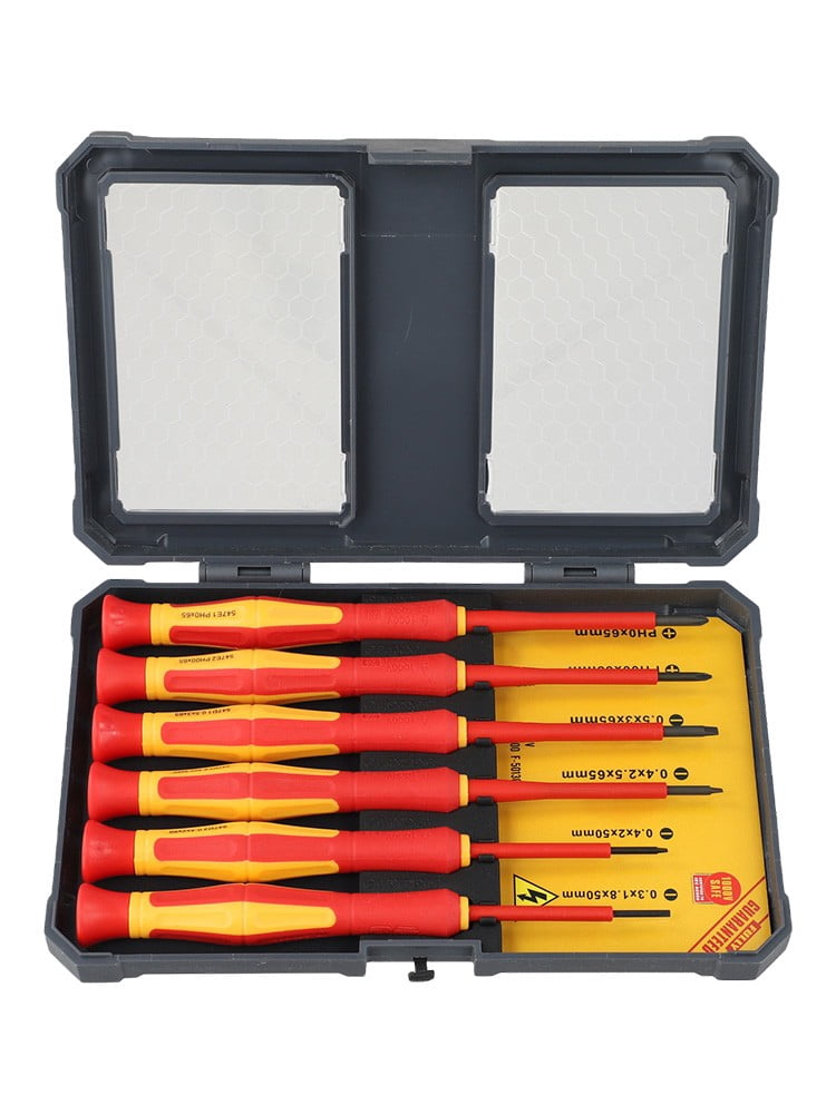 yaaqii 6PCS 1000V Insulated Screwdriver Set Magnetic Tip Electrician repair tool