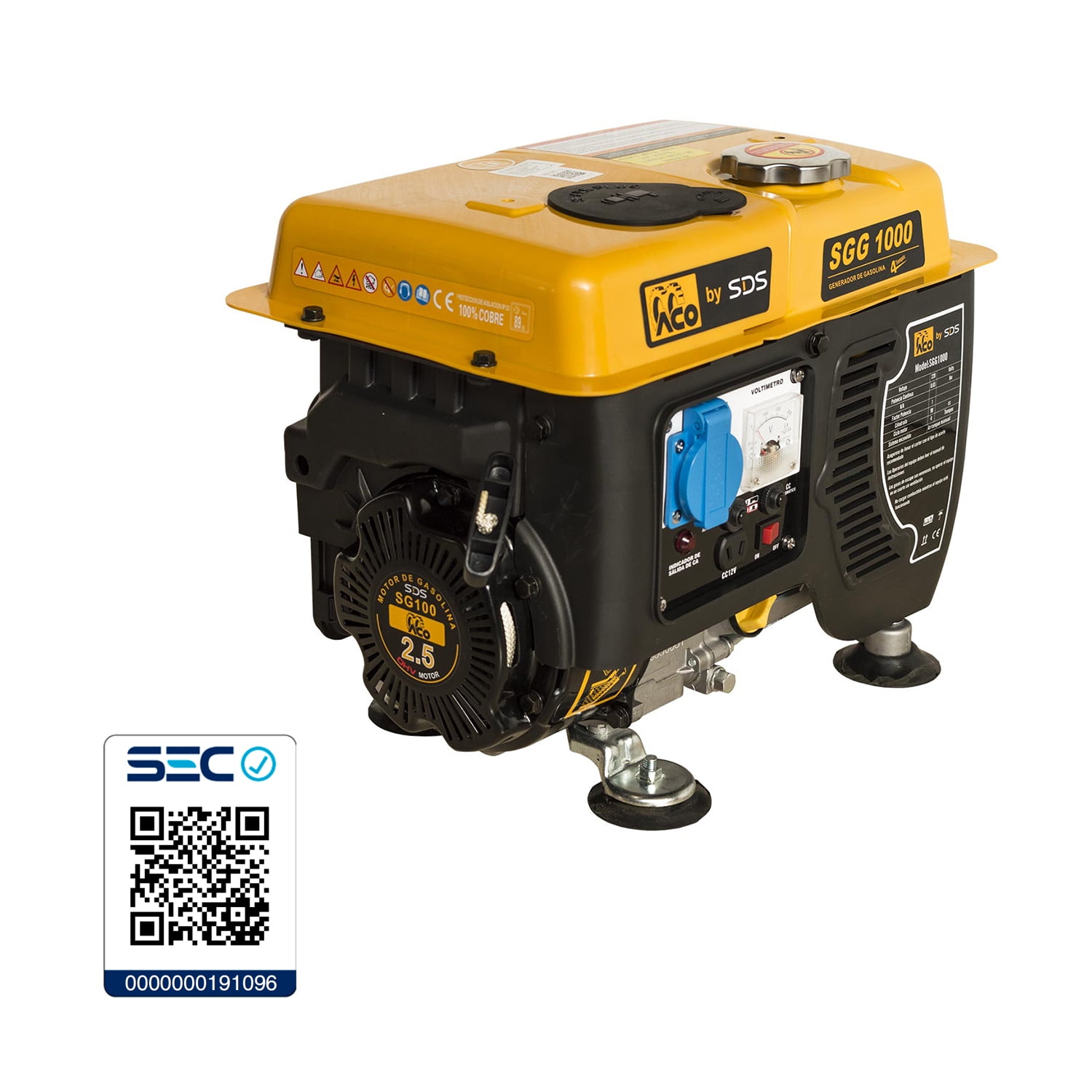 Generador Bencinero 0,8 Kw 220 V 4 Tiempos Sgg1000