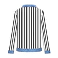 thumbnail image 4 of Dazajoo Womens Long Sleeve Waffle Knit Tunic Oversized Colorblock Sweatshirts with Denim Patchwork Dressy Y2K Streetwear,White,S, 4 of 5