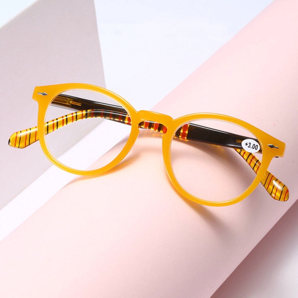 5 Pairs of Retro Round Blue Light Blocking Reading Glasses 2.00,HD Trendy Classic Presbyopic Glasses, Spring Hinge Readers +2.00 for Women and Men