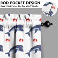 thumbnail image 5 of Kitchen Curtains 36 Inch Short - 3 Panel Set, Shark Whale Dolphin Ocean Theme, Rod Pocket Window Curtain, 100% Polyester for Nautical Farmhouse Kitchen, Easy Wash, 5 of 6