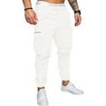 thumbnail image 6 of Rggeeun Cargo Pants For Men Casual Solid Color Comfortable Drawstring Pocket Color Matching Design Overalls Pants Joggers Classic, 6 of 9
