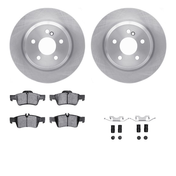 Dynamic Friction Company Rear Brake Rotors with 5000 Advanced Brake Pads includes Hardware 6512-63363