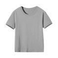 thumbnail image 3 of XinLfly Kids Girls Boys Short Sleeve T Shirt Casual Summer Solid Color Crewneck Basic Tees Shirt Tops Clothes,Gray,5T, 3 of 8