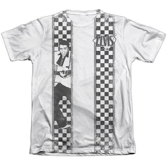 Elvis Presley Checkered Bowling Shirt Sublimated T-Shirt White