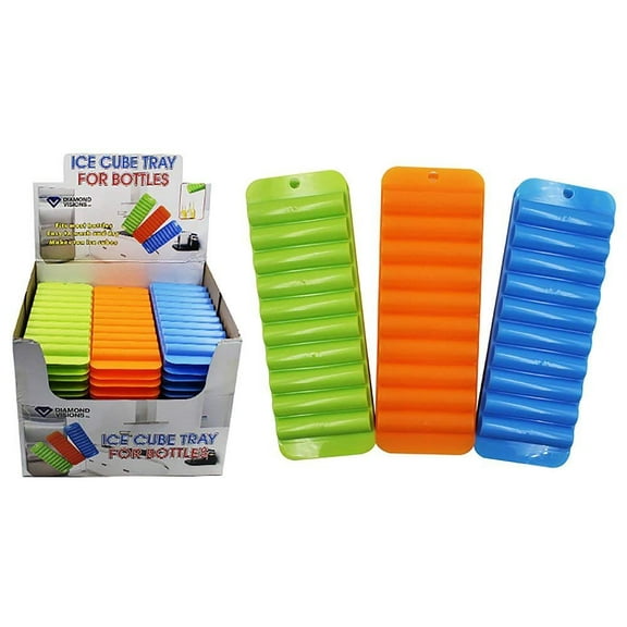Diamond Visions 11-1553 Bottle Ice Cube Tray Package of Four Trays in Assorted Colors 4 Ice Trays
