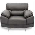 thumbnail image 1 of Sillón Individual de Piel Genuina Lisboa Gris Oxford, 1 of 6