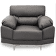 thumbnail image 1 of Sillón Individual de Piel Genuina Lisboa Gris Oxford, 1 of 6