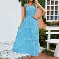 thumbnail image 3 of Sun Dresses Women Summer Casual Sleeveless Shoulder Straps Bowknot Smocked Beach Maxi Dress Boho Floral Flowy Dress, 3 of 7