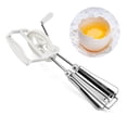 thumbnail image 1 of Batidor de huevos, batidor de mano manual giratorio de acero inoxidable Batidor de huevos Mezclador Licuadora Utensilios de cocina (Blanco), 1 of 5