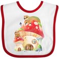 thumbnail image 3 of Inktastic Mushroom Cottage Boys or Girls Baby Bib, 3 of 4