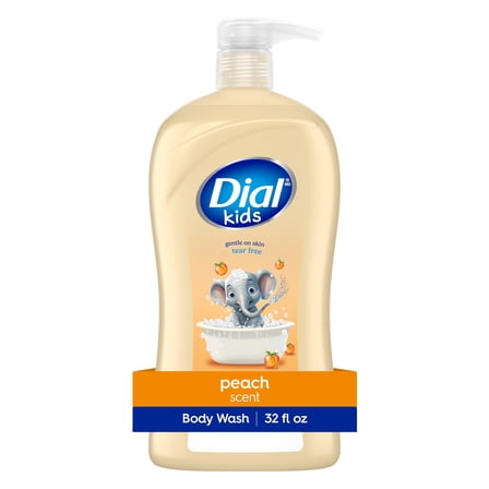 Dial Kids All-in-1 Body Wash, Hair Wash & Bubble Bath, Ages 2 , Tear-Free, Peach, 32 oz