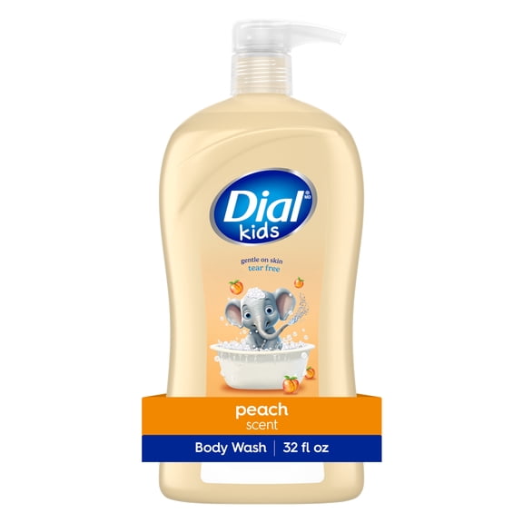 Dial Kids All-in-1 Body Wash, Hair Wash & Bubble Bath, Ages 2 , Tear-Free, Peach, 32 oz