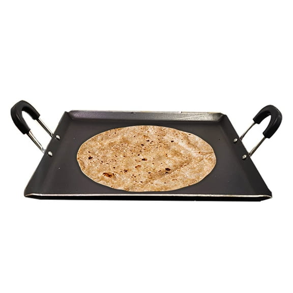 Pre-seasoned Black Square Iron Tawa For Dosa, Chapathi With Bakelite Handle | 29.5 Cm, 11.6 Inch, 1.9kg | Induction Friendly | Pre-seasoned Tawa, 100% Pure & Toxin-free, No Chemical Coating