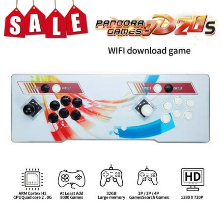 SHCKE 8000 Games in 1 Pandora's Box Classic Arcade Game Console for TV & Projector & PC - Multiplayer Retro Game Machine Support 3D Games 1280X720 Full HD Search/Hide/Pause Games Favorite List