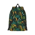 thumbnail image 3 of Daiia Jungle Leopard Yellow Vintage Canvas Backpack for Men and Women ,Hiking Backpack,Travel Laptop Bag for School,Large Capacity Backpack, 3 of 8