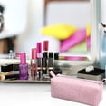 thumbnail image 5 of Bolsa de maquillaje, bolsa de viaje, neceser, organizador, bolsa de cosméticos con cremallera, color rosa, 5 of 5