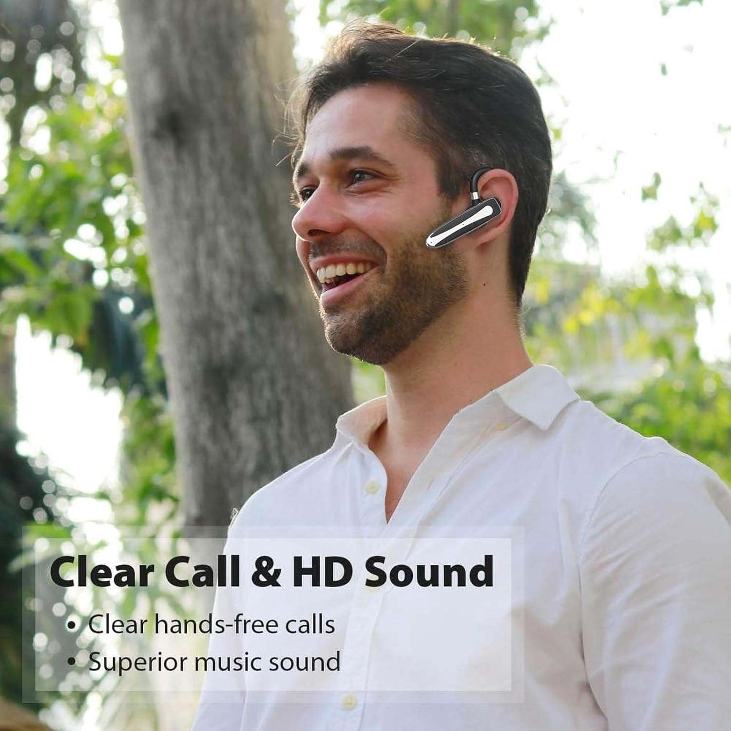 Wireless Bluetooth Headset,Bluetooth Earpiece with 500mAh Charging Case 120 Hours Talking Time Built-in Microphone for iOS Android Cell Phone, V5.3 Hand-Free Headphones for Trucker, Office
