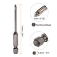 thumbnail image 2 of Unique Bargains 5pack Titanium Masonry Drill Bit, 3mm Concrete Drill Bits Triangle Drill Bit with 1/4' Hex Shank, 2 of 6