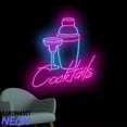 thumbnail image 2 of Handmadetneonsign Cocktails Neon Sign Cocktails Glass Wall Art Cocktail Bar Wall Decor 048470, 2 of 5