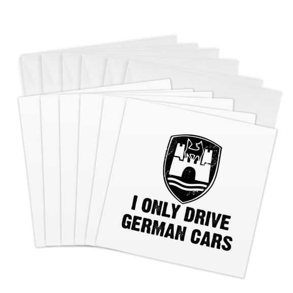 3drose, I Only Drive German Cars, 6 Greeting Cards with Envelopes