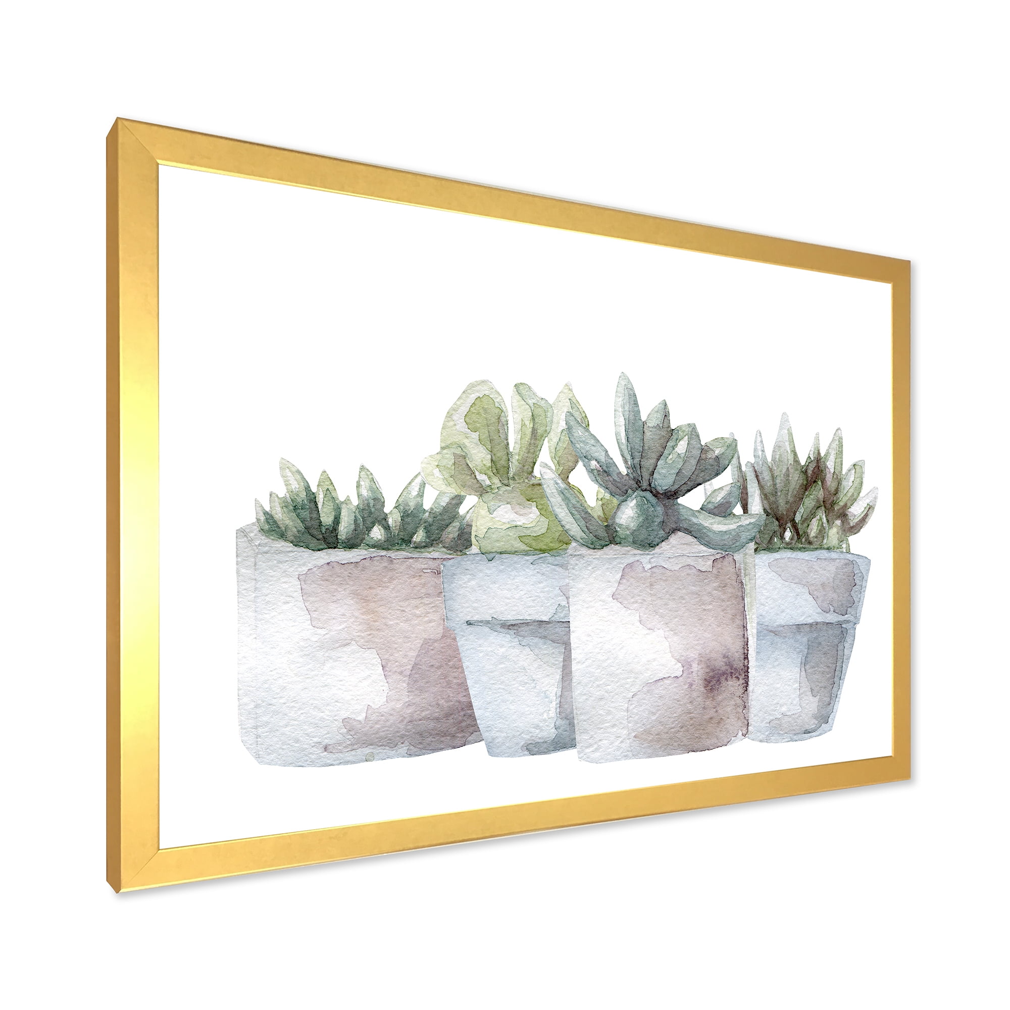 Designart 'Succulent and Cactus House Plants III' Farmhouse Framed Art Print