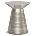 thumbnail image 1 of Allora 18" Contemporary Iron Metal End Table in Antique Silver, 1 of 4