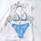 thumbnail image 3 of Gibobby Trajes de Baño para Mujer Traje de baño de bikini sin espalda sexy de copa triangular con cordones de para mujer(Azul,XL), 3 of 5