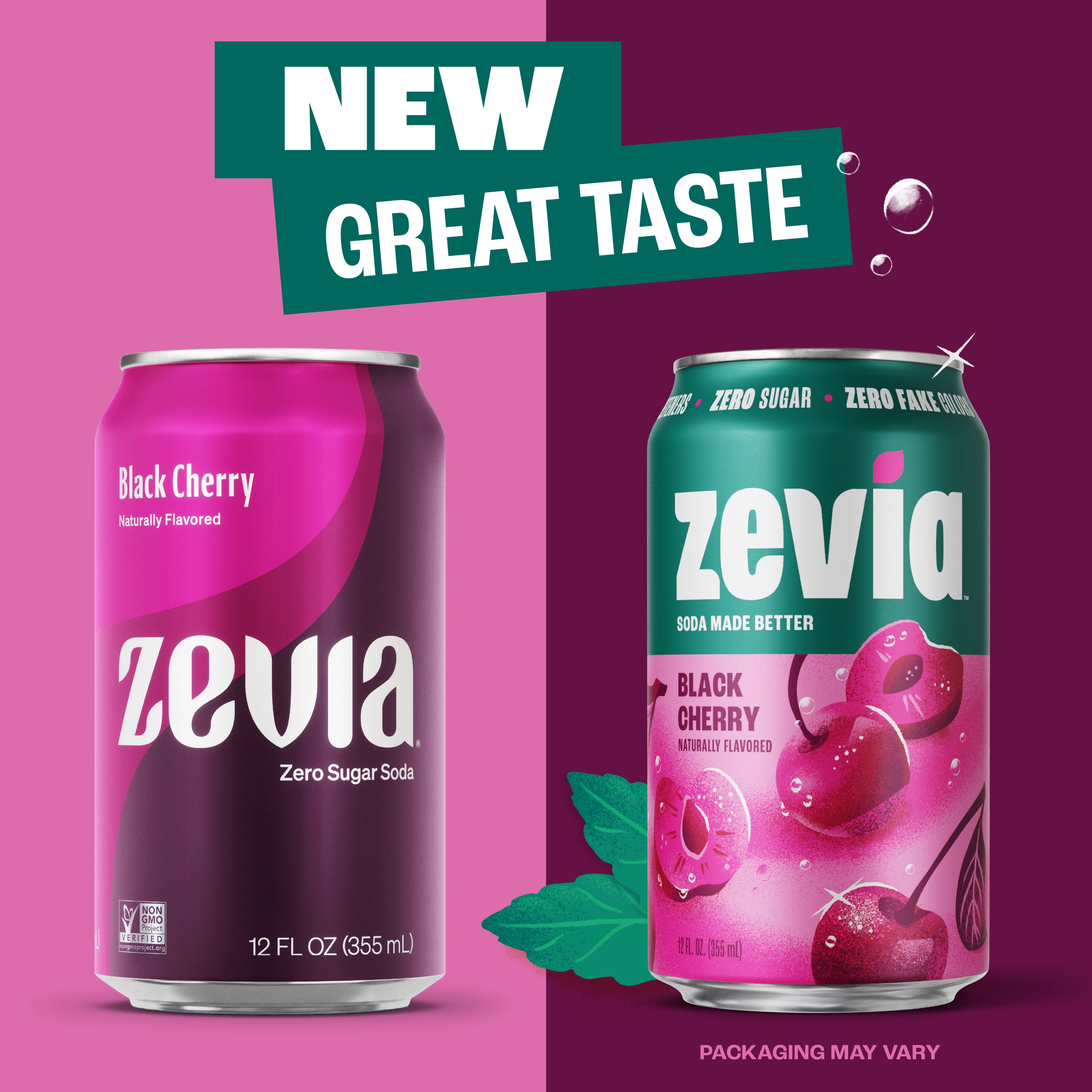 (3 pack) (3 pack) (3 pack) Zevia Zero Sugar, 0 Calorie Black Cherry Soda Pop, 12 fl oz, 8 Pack Cans