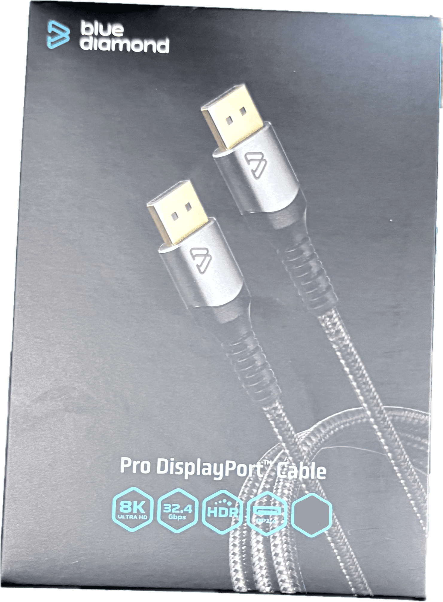 BlueDiamond PRO DisplayPort 8K Cable - Ultra HD - 32.4Gbps - Dynamic HDR - DP 1.4 - 8K@60Hz, 4K@144Hz, 6ft