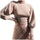 thumbnail image 1 of Suéter Abrigo Gibobby Mujer Moda Casual Sólido Cuello Manga Larga Tops Beige S, 1 of 5