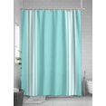thumbnail image 5 of Farmhouse Teal Shower Curtain, White Stripe Waterproof Shower Curtain Set with 12 Hooks Lightweight Washable Fabric Shower Curtains for Bathroom 72x72 Inches, 5 of 6