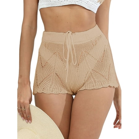 Baby Sweetie Womne Crochet Cover Up Shorts Hollow Out Beach Cover up Bathing Suit Bikini Swimsuit