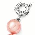 thumbnail image 4 of Sterling Silver 12-13mm Pink Shell Bead Hand Knotted Necklace, 4 of 5