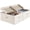 Khaki and Beige Stripes, variant on Extra Large Storage Bins with Lids, 55L Decorative Organizer with Divider Board, Fabric Boxes with Handles, Khaki and Beige Stripes, 2-Pack
