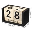 thumbnail image 2 of Uxcell Vintage Wood Block Perpetual Calendar, Reusable Wooden Month Date Display Blocks for Desk Style 5, Brown, 2 of 5