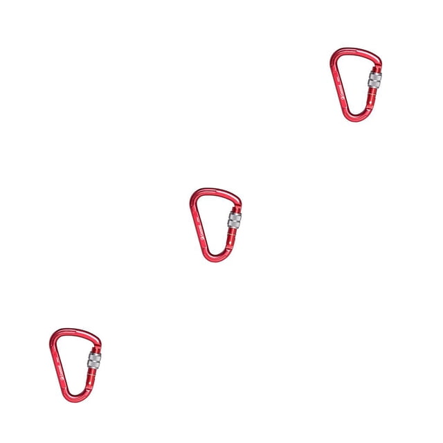 Wweixi 1/2/3 Mousqueton Résistant à l'Usure Technologie Avancée Grand Application Coloré Résistance aux Impacts Renforcée Pinces à Carabiner pour Extérieur Rouge 3 Pcs