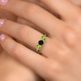 thumbnail image 4 of Gem Stone King 10K Two Tone Gold Black Onyx and Green Peridot Engagement Ring for Women | 1.58 Cttw | Round 5MM | Gemstone December Birthstone | Size 7, 4 of 6
