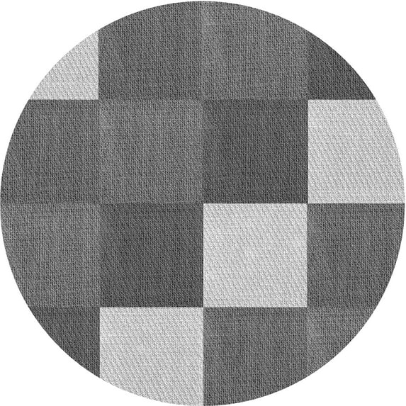 Ahgly Company Machine Washable Indoor Square Transitional Dark Gray Area Rugs, 3' Square