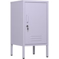 thumbnail image 1 of Bingirl Armoire de Rangement en Métal Violette à une Porte Table d'Appoint Minimaliste avec Design de Table Basse Console de Rangement Décorative, 1 of 5