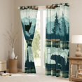 thumbnail image 3 of Homewish Safari Deer Bear Blackout Curtains Set of 2 (52x84 Each),Graffiti Plaid Grid Window Curtains,Green Blue Curtains and Drapes For Boys Teens,Super Cozy Room Decor, 3 of 6