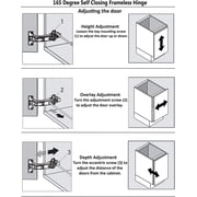 Berta 165 Degree Full Overlay Lazy Susan Frameless Cabinet Door Hinges (2 Pack)