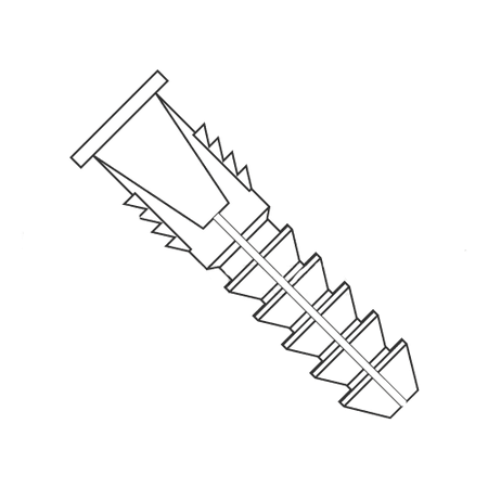 

#8 - #10 Tapered and Ribbed Plastic Anchors / Nylon / Natural / For Use With #8 or #10 Screws / Range of Length: 1 - 1 1/4 / Drill Size: 1/4 (Quantity: 3 000 pcs)