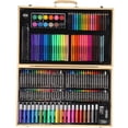 thumbnail image 3 of Kit de dibujo para niños, juego de pintura con caja de madera, lápiz de acuarela de plomo de Color Pastel al óleo, 3 of 5