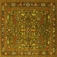 thumbnail image 1 of Ahgly Company Indoor Square Oriental Yellow Traditional Area Rugs, 3' Square, 1 of 4
