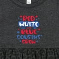 thumbnail image 4 of Inktastic Cousins Crew Red White and Blue 4th of July Girls Baby Dress, 4 of 5